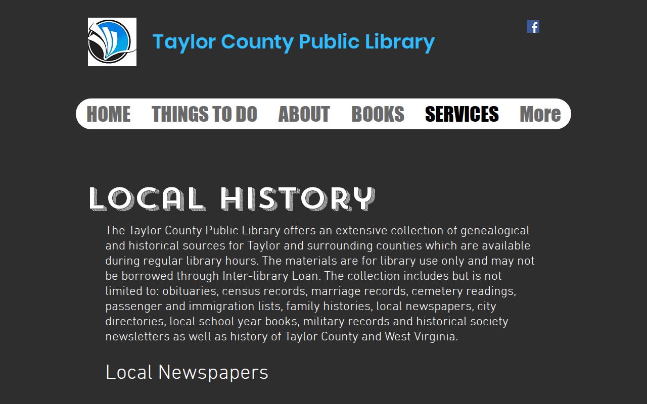 Taylor County property history resources at the Grafton library, including newspapers and city directories