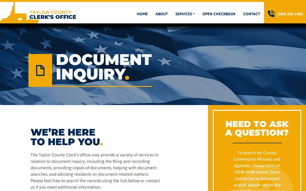 Taylor County deed records office contact and document inquiry