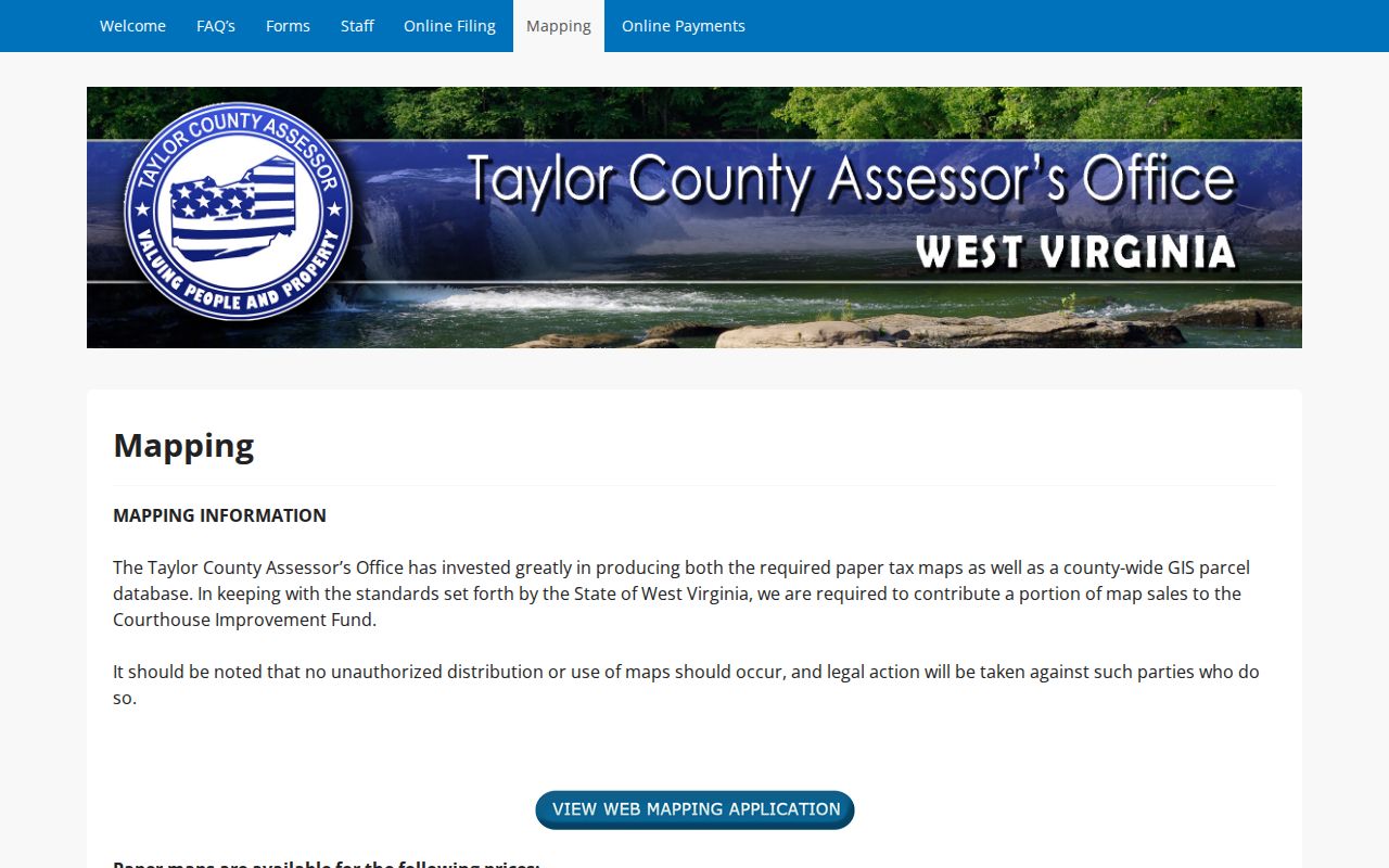 Taylor County parcel map records and Assessor office map-copy options