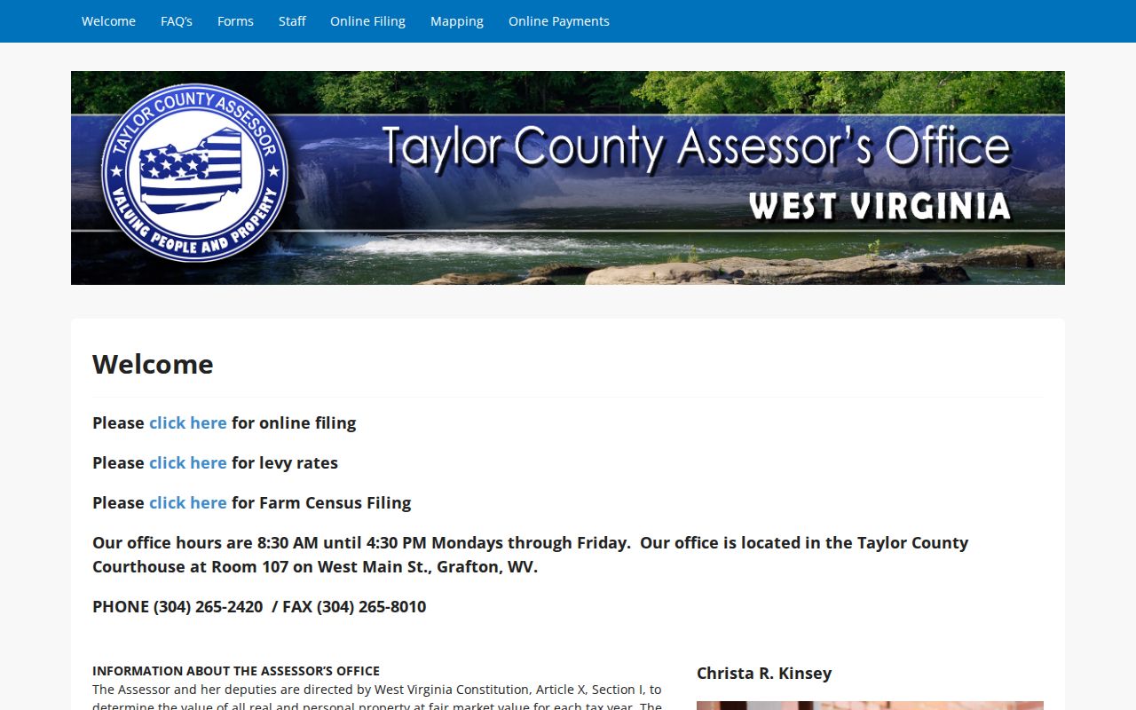 Taylor County property value records showing annual assessment at 60 percent of market value