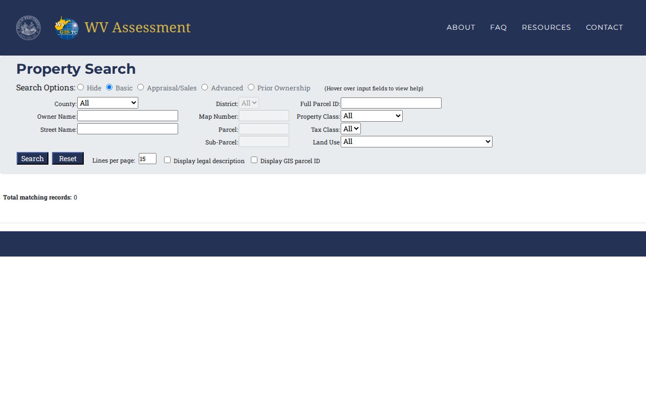 Taylor County property records assessment search fields for owners, streets and parcels